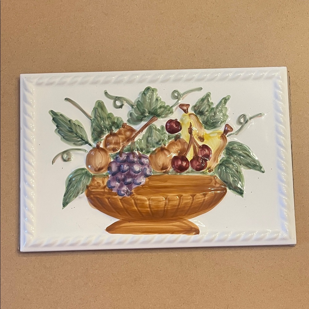 Fruit Basket Ceramic Wall Art